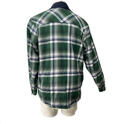 Buffalo David Bitton Green Long Sleeve Plaid Fleece Lined Button Shirt Jacket XL