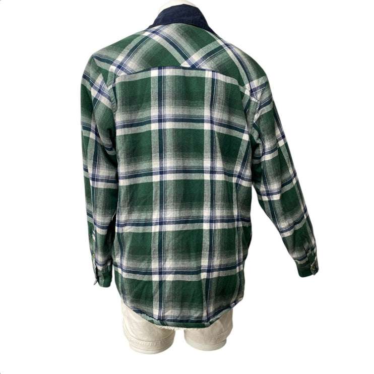 Buffalo David Bitton Green Long Sleeve Plaid Fleece Lined Button Shirt Jacket XL