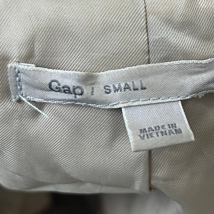 GAP Beige Long Sleeve Mock Neck Belted Double Breasted Trench Coat Jacket Size S