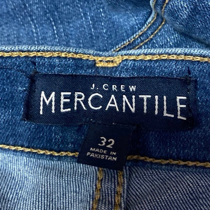J.Crew Women's Blue High Waist Button Fly Strep Fray Skinny Denim Jeans Pants 32