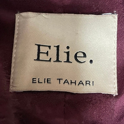 Elie Tahari Women's Maroon Long Sleeves Faux Fur Notch Fleece Coat Jacket L/G