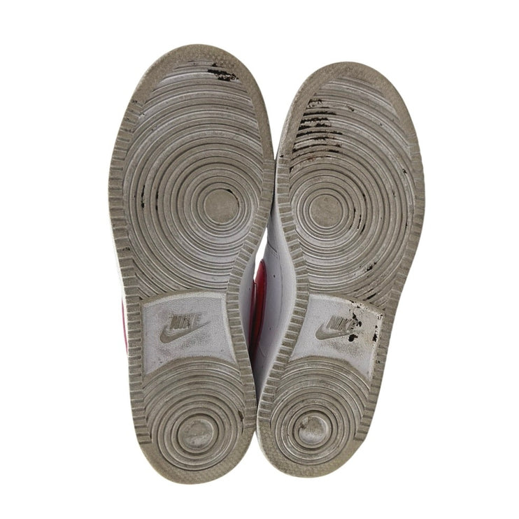 Nike Court Vision Women's White Red Leather Lace Up Mid Top Athletic Sneakers 10