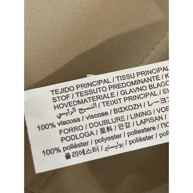 Zara Women's Gold Tan Satin Sleeveless Cami Camisole Cowl Neck Crop Tank Top L