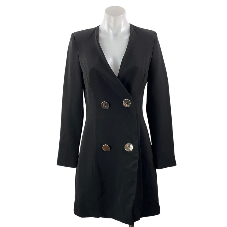 Zara Women's Black Long Sleeve Double Breasted A Line Blazer Mini Dress Size 4