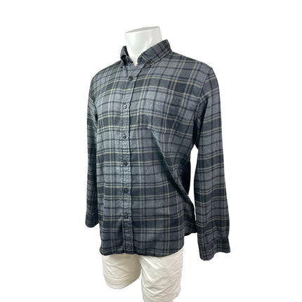 Weatherproof Men's Gray Plaid Check Collared Long Sleeve Button Down Shirt Top L