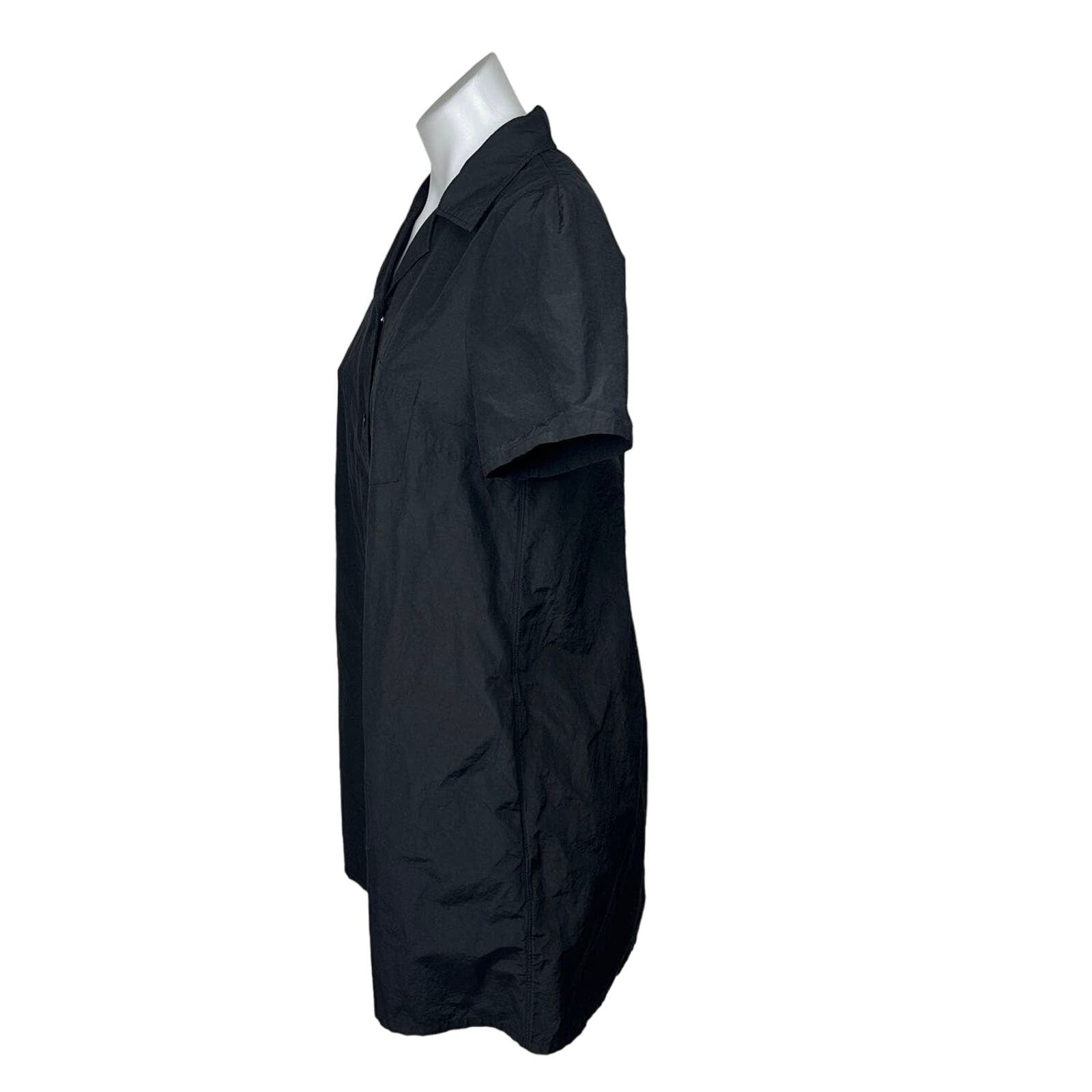 & Other Stories Black Button Down Short Sleeve Collar Pockets Shirt Dress Size 4 & Other Stories Black Button Down Short Sleeve Collar Pockets Shirt Dress Size 4