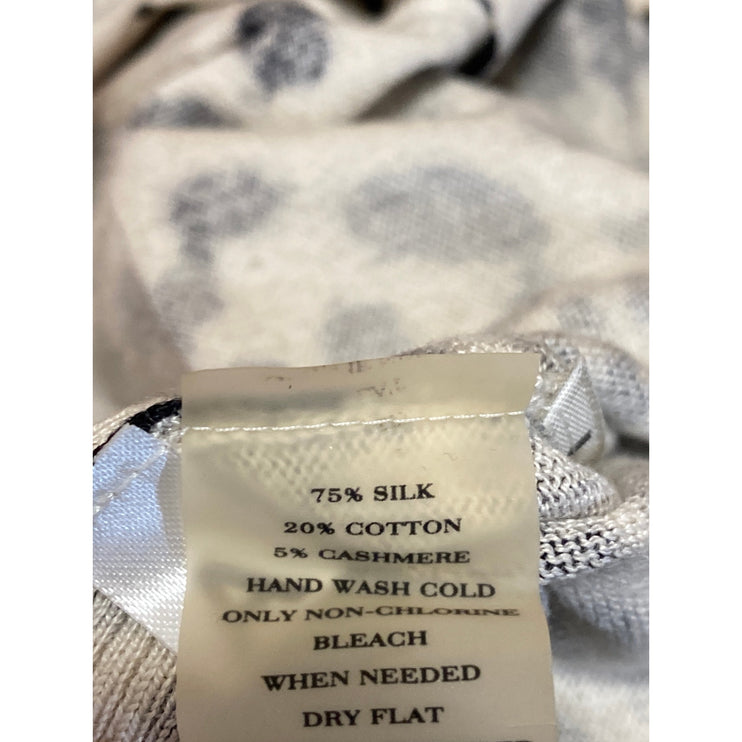 Ann Taylor Silk Cashmere Animal Leopard Print Long Sleeve Button Up Shirt Top S