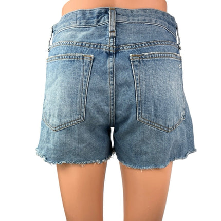 Rag & Bone Women's Blue Mid Rise Raw Hem Casual Denim Jean Shorts Size 25