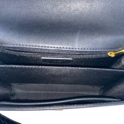 JW Pei Women's Black Faux Leather Vegan Croc Mini Flap Crossbody Handbag OS