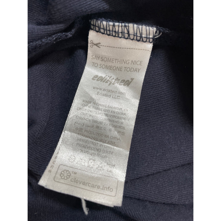Edikted Women's Navy Blue Long Sleeve Basic Cropped T Shirt Tee Top Size XL