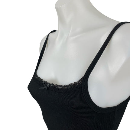 Brandy Melville Belle Lace Black Sleeveless Mini Cami Tank Slip Bodycon Dress S