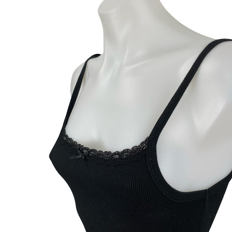 Brandy Melville Belle Lace Black Sleeveless Mini Cami Tank Slip Bodycon Dress S
