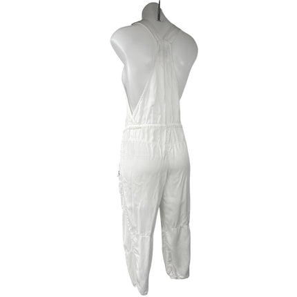 Aritzia Wilfred White Sleeveless Drawstring Crop Bib Romper Jumpsuit Size XXS