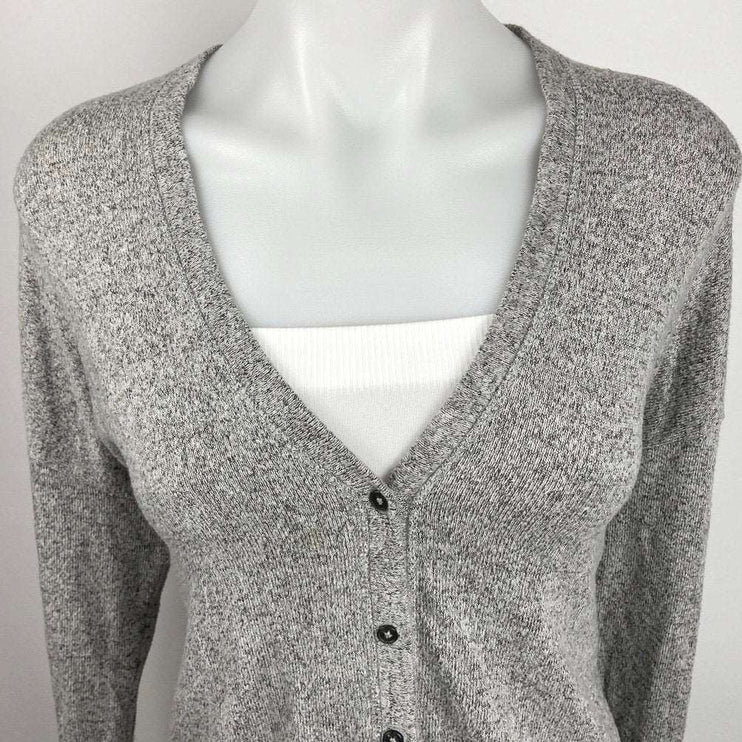 American Eagle Soft & Sexy Gray V Neck Button Up Cardigan Sweater Top Size S