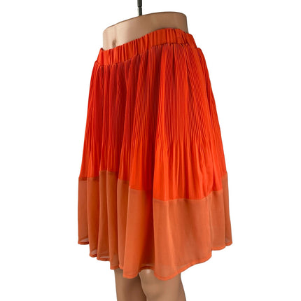 Collective Concepts Coral High Waist Mesh Mix Media Pleated A Line Mini Skirt 4