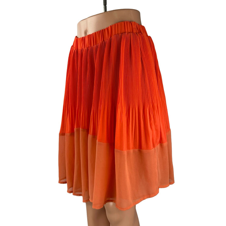 Collective Concepts Coral High Waist Mesh Mix Media Pleated A Line Mini Skirt 4