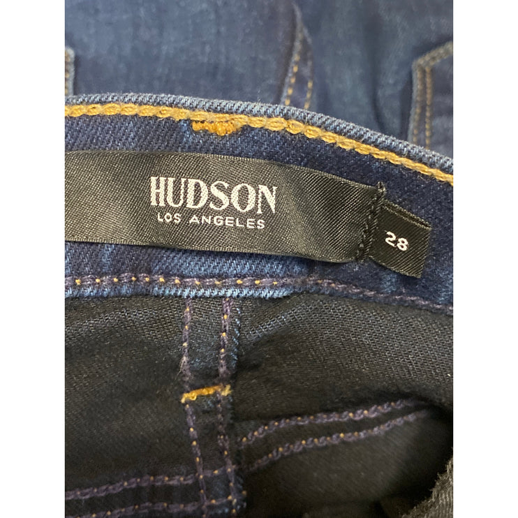 Hudson Women's Dark Blue Wash Mid Rise Skinny Bootcut Flare Denim Jeans Pants 28