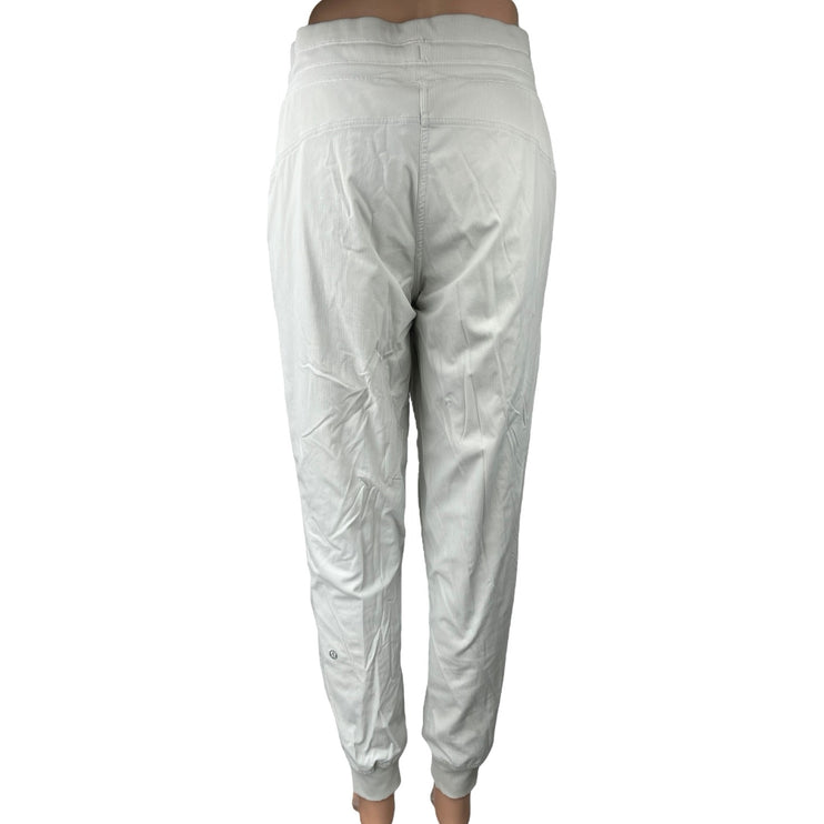 Lululemon Dance Studio White Mid-Rise Pull On Windbreaker Jogger Sweat Pants 6