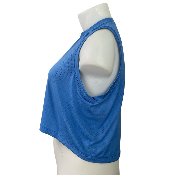 Lululemon Sculpt Womens Blue Sleeveless Crewneck Cropped Muscle Tee Tank Top XL