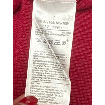 Banana Republic 100% Merino Wool Men's Red Crewneck Long Sleeve Sweater Top Sz L