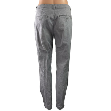 H&M LOGG Black Gray Mid Rise Slim Fit Straight Leg Chino Khaki Trouser Pants 6