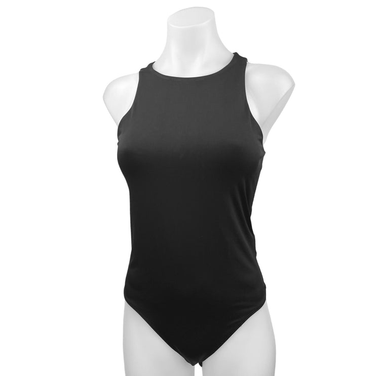 Express Body Contour Black Compression High Neck Sleeveless Stretch Bodysuit S