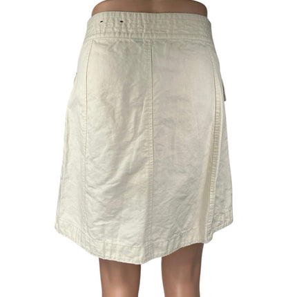 Banana Republic White Linen Button Knee Length Straight Pencil Cargo Skirt Sz 0