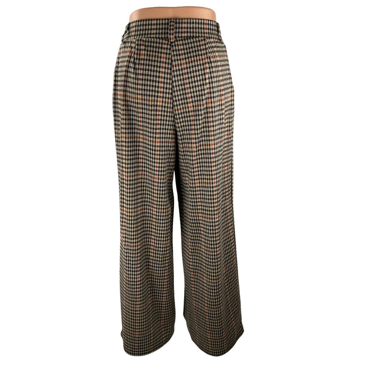 BBJ Los Angeles Plaid Check High Rise Palazzo Wide Leg Trousers Dress Pants Sz S