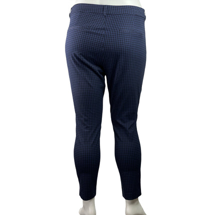 Old Navy Pixie Skinny Womens Blue Houndstooth High Waisted Trousers Pants Sz 16