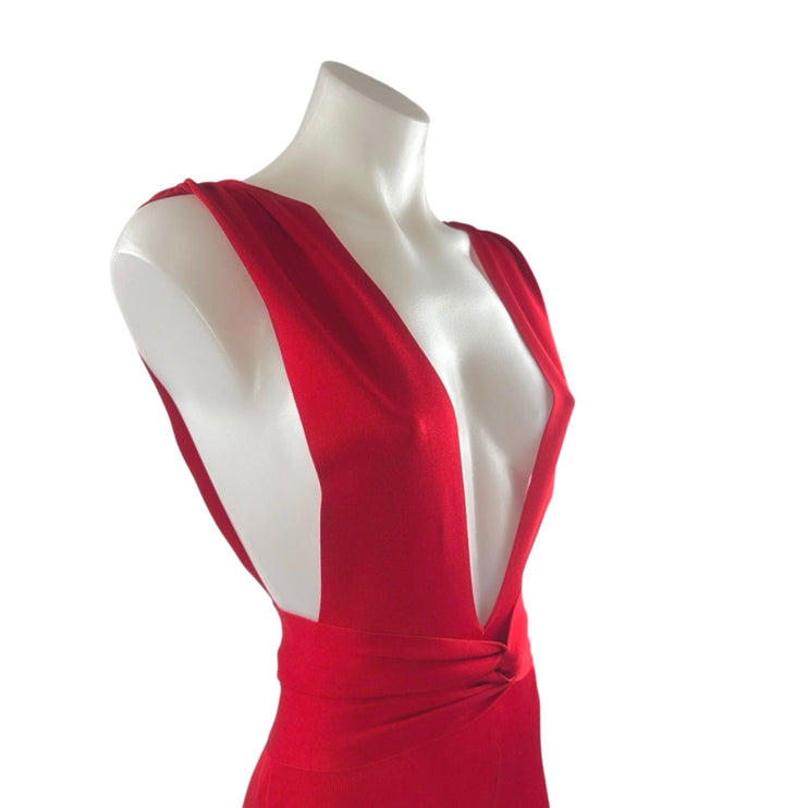 House of CB London Benedetta Red Sleeveless Straight Leg Tank Romper Jumpsuit XS