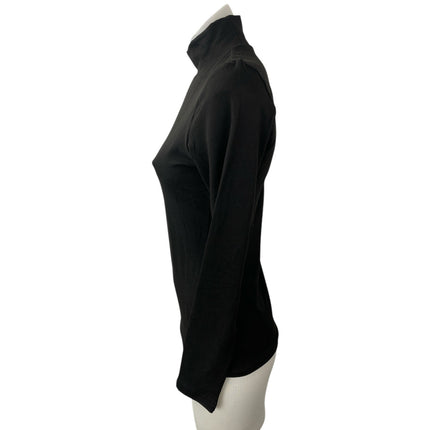 NEW Ekouaer Womens Black Mock Neck Long Sleeve Slim Casual T-Shirt Sweater Top S