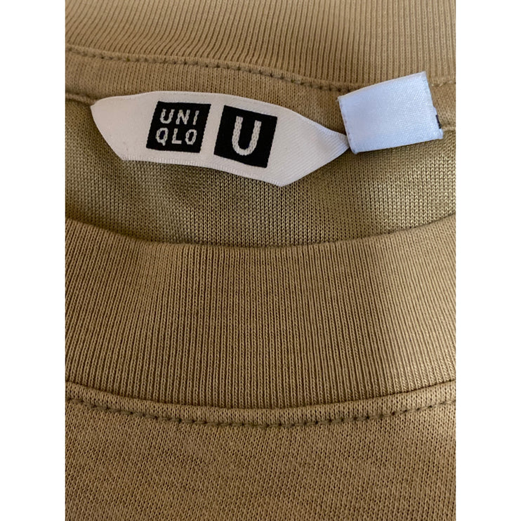 Uniqlo Men's Brown Crew Neck Short Sleeve Comfort Fit Basic Tee T-Shirt Top Sz L