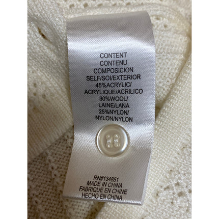 WAYF Women's Cream Wool Ribbed Button Down Shirt Blouse Cardigan Sweater Top S
