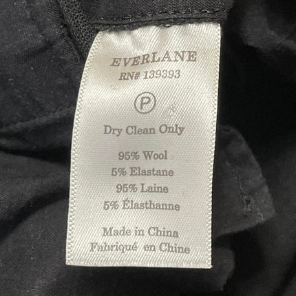 Everlane Women's Black Wool High Rise Slim Straight Trousers Dress Pants Size XS