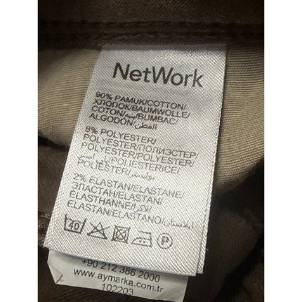NetWork Mens Khaki Mid Waist Classic Skinny Tapered Slim Chino Trousers Pants 32
