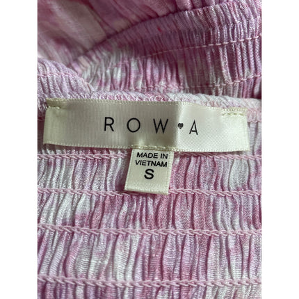 ROWA Pink Floral Ruffle Smocked Sleeveless Pleated Cami Romper Shorts Size S