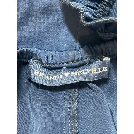 Brandy Melville Poppy Womens Navy Blue Ruffle Hem Elastic Waist Mini Shorts XS/S