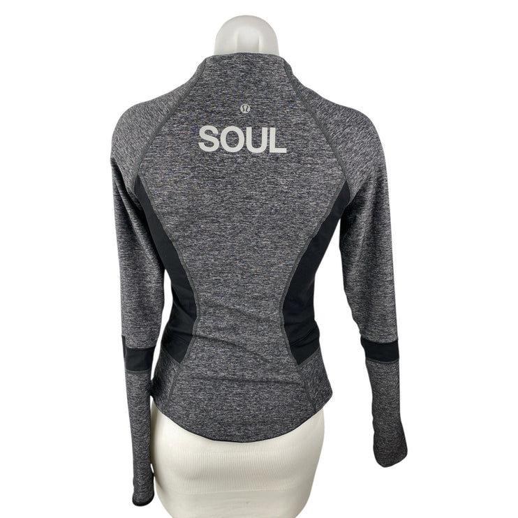 Lululemon Find Your Bliss Gray Zip Up Long Sleeve Reversible Activewear Jacket S