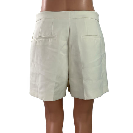 NEW MNG Mango Womens White High Waisted Wide Leg Tailored Chino Shorts Size 6
