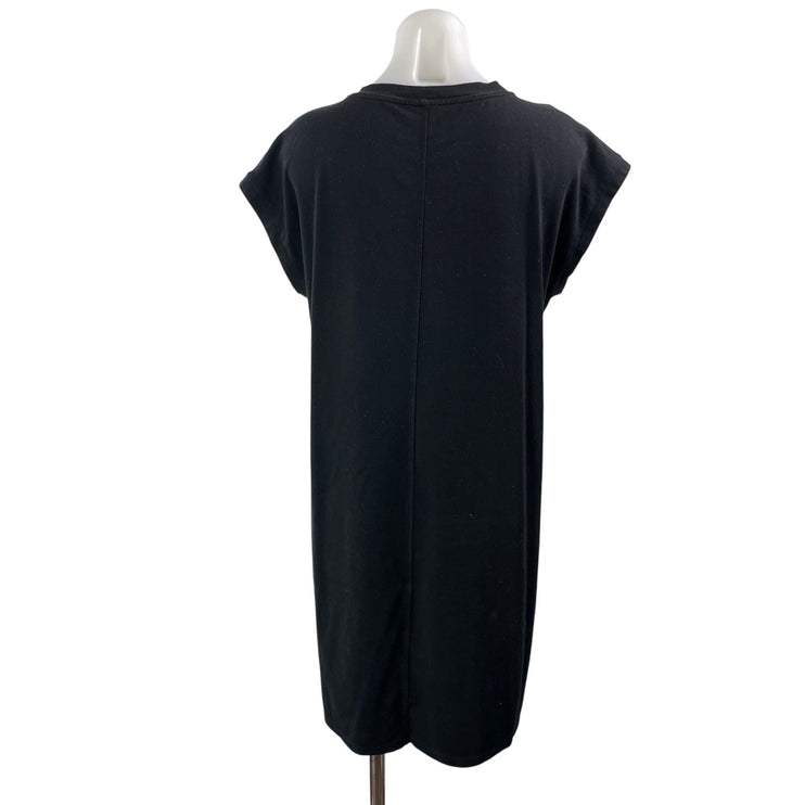 Eileen Fisher Women's Black Short Sleeve Crew Neck T Shirt Tee Mini Dress XS
