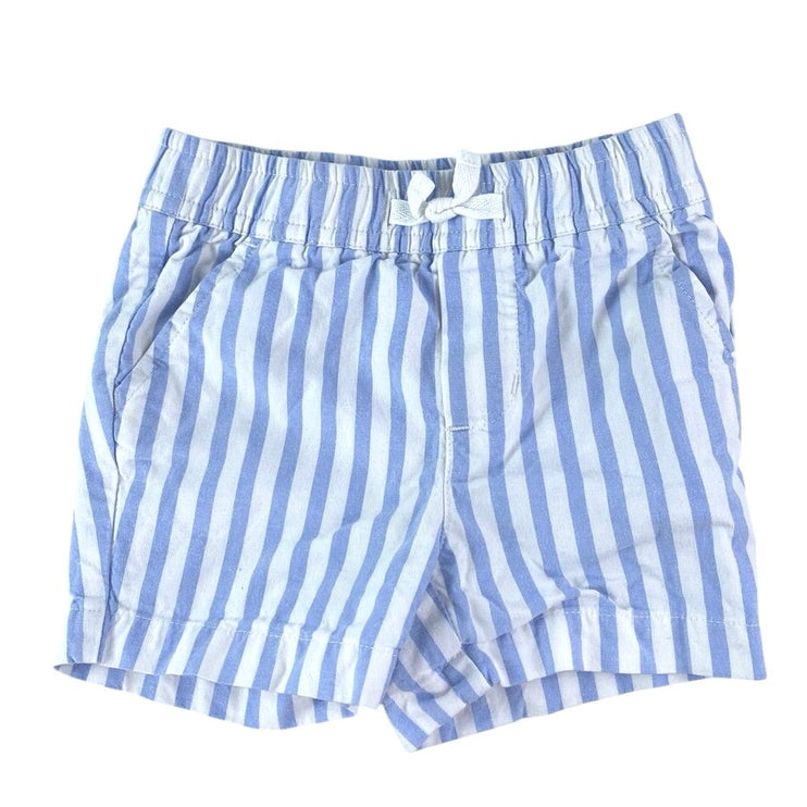 Janie & Jack Striped Cabana Baby Blue White Button Down Matching Set Size 6-12M