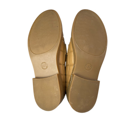 Michael Kors Eden Womens Tan Brown Quilted Leather Slip-On Penny Loafer Shoes 9M