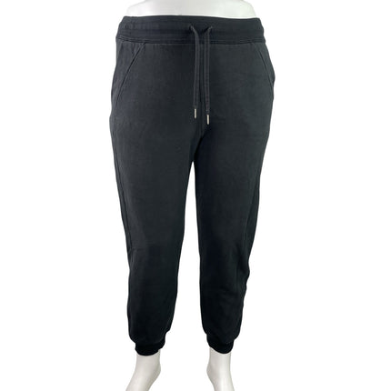 Lululemon Womens Black Drawstring Tapered Leg Activewear Jogger Sweatpants Sz 12