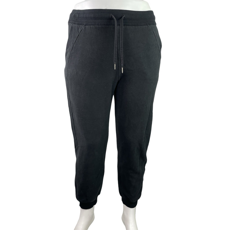 Lululemon Womens Black Drawstring Tapered Leg Activewear Jogger Sweatpants Sz 12