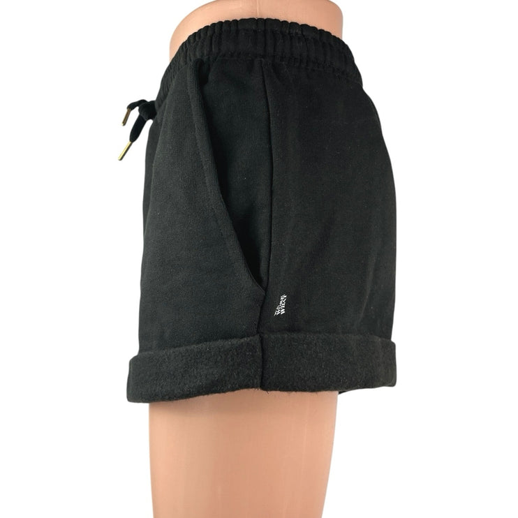 NEW WeWoreWhat Black Drawcord Elastic Waist Cuffed Pull On Sweat Shorts Size S