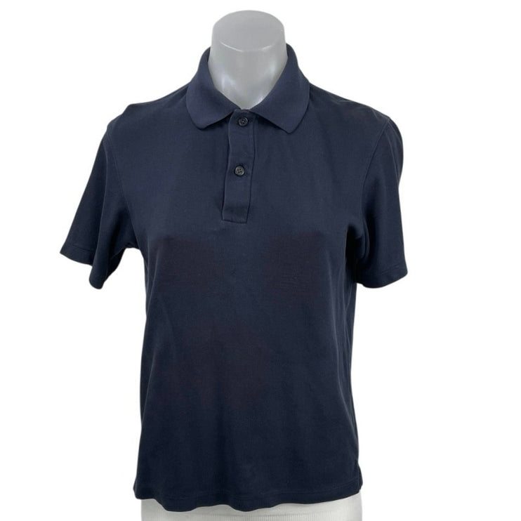 Uniqlo Women's Black Short Sleeve Slit Collared Golf Tennis Polo Shirt Top Sz XS