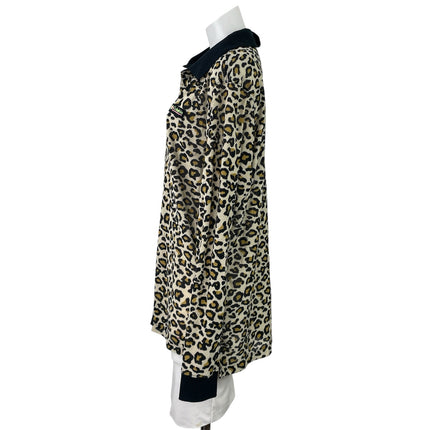 Opening Ceremony x Columbia Women's Leopard Long Sleeve Polo Sweater Top Size M