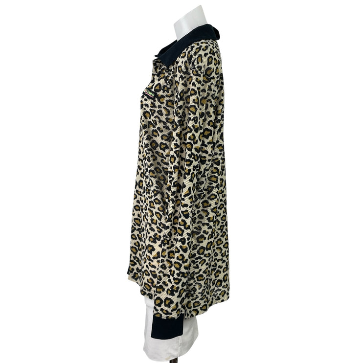 Opening Ceremony x Columbia Women's Leopard Long Sleeve Polo Sweater Top Size M