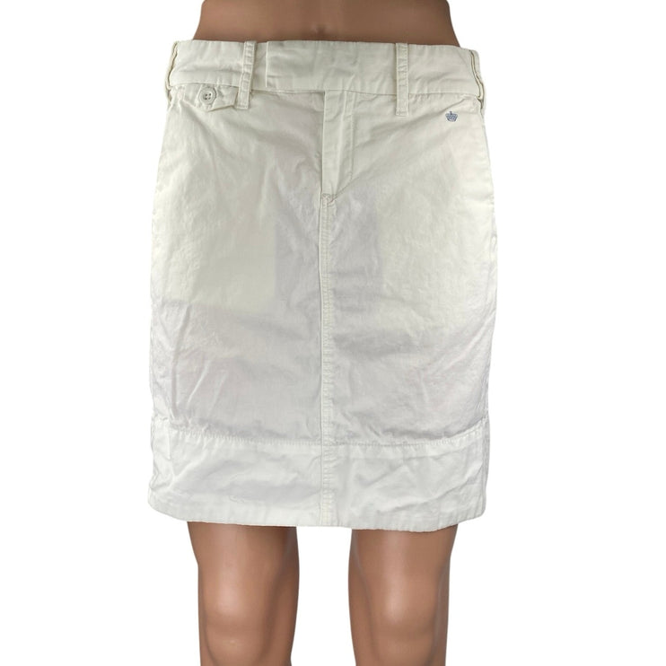G1 Goods Paper Twill Women's White High Waist Straight Pencil Denim Jean Skirt 2