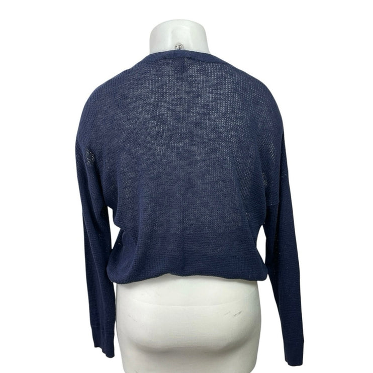 SO Women's Blue White Stripe Crew Neck Long Sleeve Sweatshirt Sweater Top Sz XL